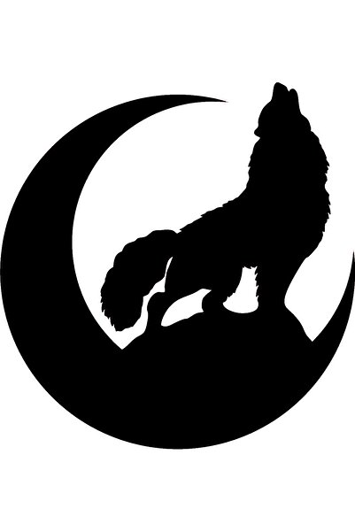 BİLGİMOLA ملصق الهلال داخل الذئب الرمادي 30×30 سم