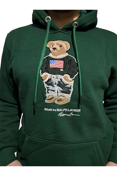 Çarşı35 Hooded Unisex Tracksuit - Teddy Bear Figure, Embroidered, 3 Thread Cotton