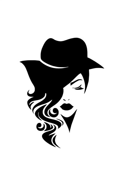 Generic Brand Woman with Hat Wall Decor Sticker 40 X 52 cm
