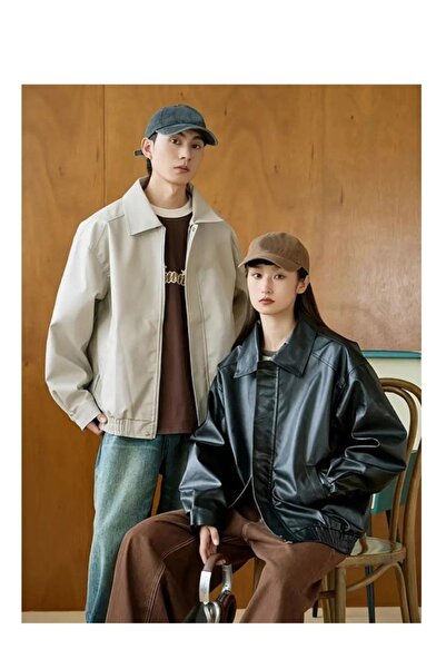 BASEL.CO JACHETĂ DE PIELE BOMBER DE VINTAGE PREMIUM OVERSIZE UNISEX