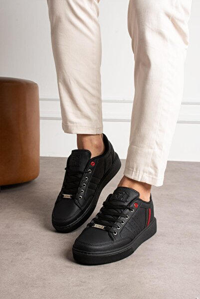 L.A Polo Erkek Delikli Siyah Günlük Sneaker Ayakkabı 525