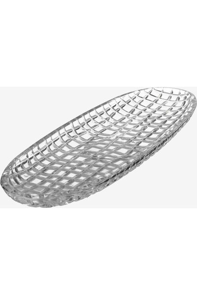 Alsaif Gallery Saif Gallery Max Glass Serving Platter, 9.5 x 9.5 x 5.6 cm, Oval - Clear