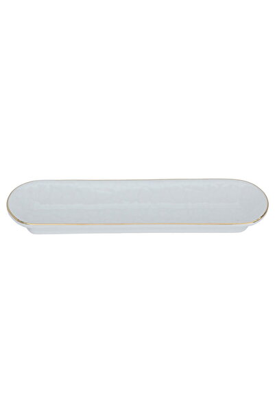 Alsaif Gallery Saif Gallery Porcelain Serving Platter, 23 x 6.5 x 2.7 cm - White