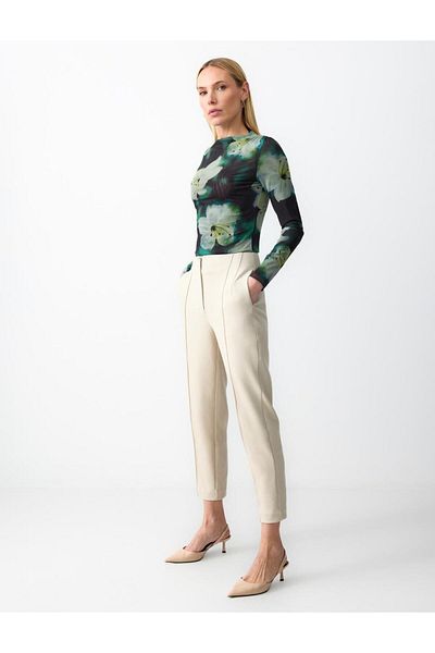 Jimmy Key Mink High Waist Regular Leg Straight Cut Knitted Trousers