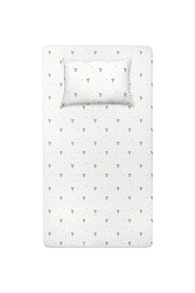 Casadora Baby Koko 100% Cotton Satin Fitted Sheet Set - 100X200 cm 50X70 cm