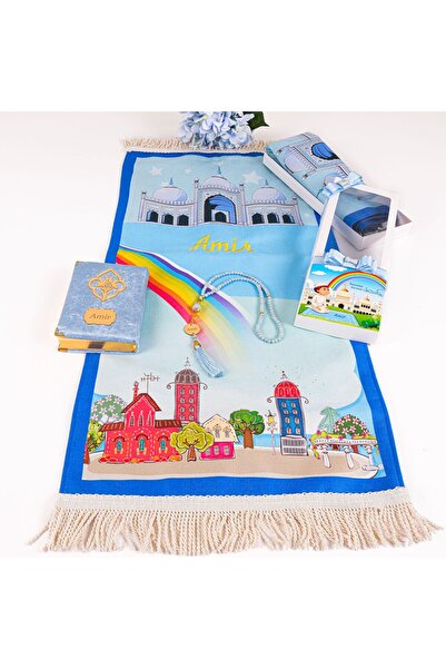 Happy times favors İsme Özel Çocuk İçin Seccade, Kuran, Tesbih Hediye Seti, H...