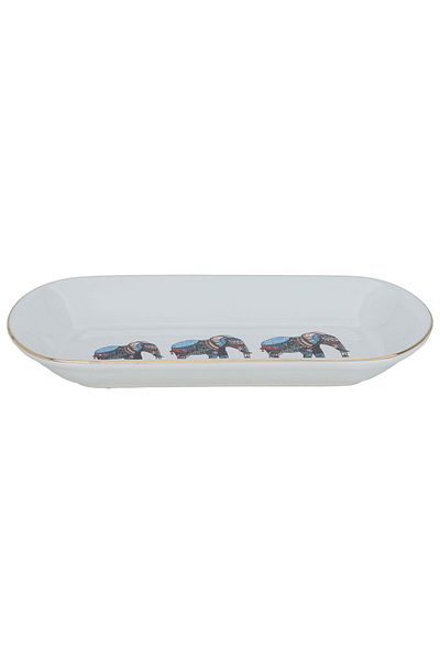 Alsaif Gallery Al Saif Gallery porcelain plate, 26 cm, oval - white