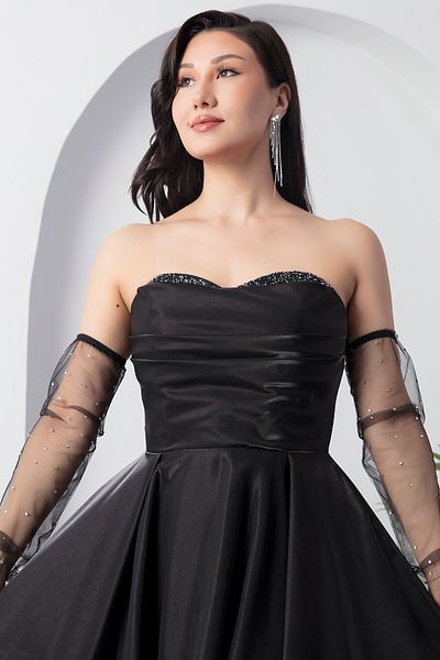 PULLIMM Rochie cu detaliu din piatră în piept fără bretele ECR5216