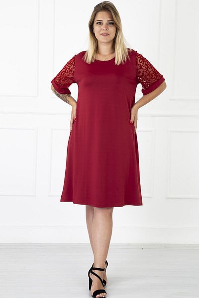 modayız Rochie mărime Plus - Vișiniu - Esențiale