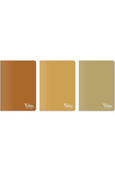 STOREMAX Sellbuystore Colors Vintage Series, A5 60 Sheets Unlined Cardboard Cover Notebook 3 Pack, Coffee