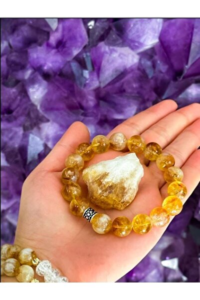 Zodyak Doğal Taş Sitrin 10mm Bileklik Ham Taş Hediyeli | Bolluk Bereket Taşı ...