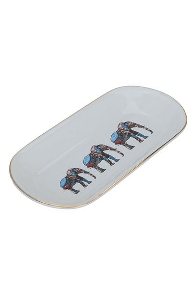 Alsaif Gallery Al Saif Gallery porcelain plate, 26 cm, oval - white