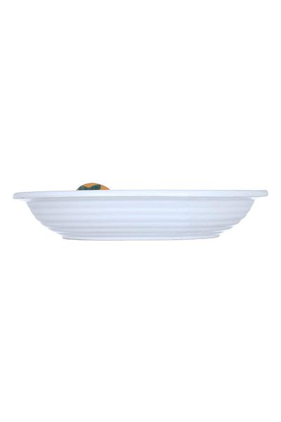 Alsaif Gallery Al Saif Gallery Porcelain Soup Bowl, 23 x 23 x 4.9 cm, decorated with oranges - white