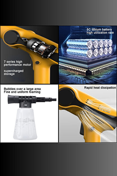 Proseg Araç Yıkama Makinesi Şarjlı 1200 Mah Batarya Hayvan Yıkama, Bahçe Sulama Makinesi Pr-ac96 Huracan