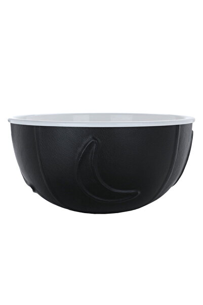 Alsaif Gallery Saif Gallery Porcelain Bowl, 9 x 17 x 17 cm, Double Round - Black