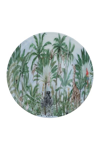 Alsaif Gallery طبق حلوى بورسلين السيف جاليري، 20×1.5 سم، دائري، مشجر - أخضر