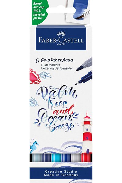 STOREMAX Ysstorex Goldfaber Aqua Double Tip Marker, Calligraphy, 6 Seaside Starcolxollection 655141