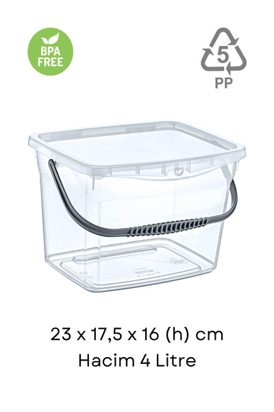 Tuppee Q-Box Transparent Box with Lid 4 L