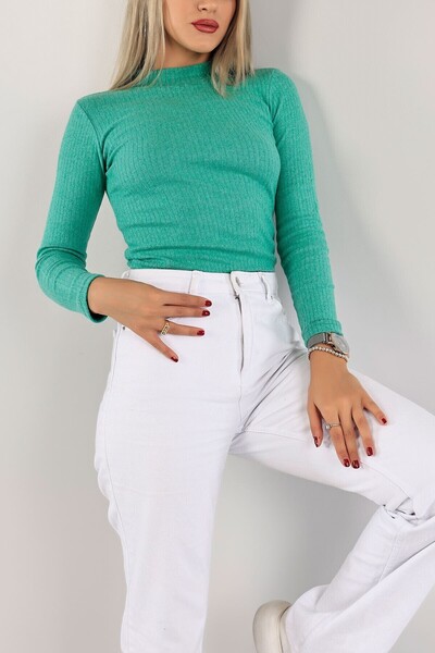 Aslında Look ملابس تريكو مضلعة بأكمام طويلة وقصة ضيقة - صور مرجعية - ملابس ضي...