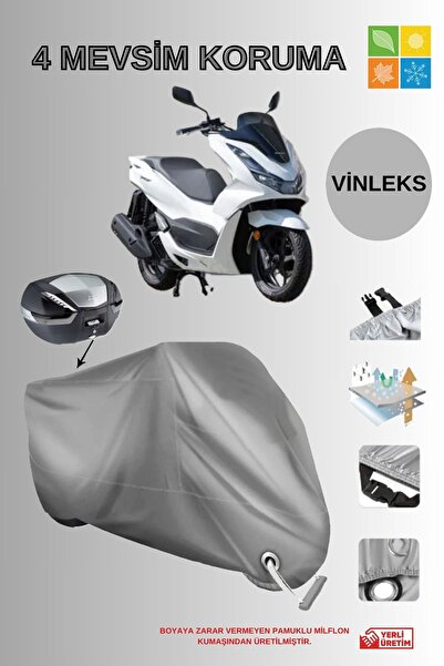 AutoEN Honda Pcx 125 Vinleks (PREMİUM) Çanta Ve Kilit Uyumlu Motor Brandası L...