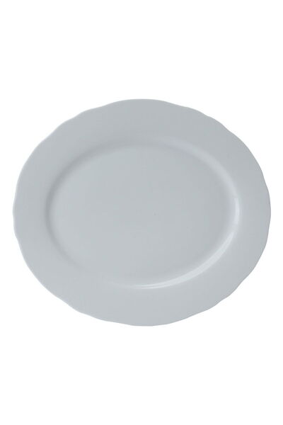 Alsaif Gallery Al Saif Gallery porcelain plate, 12 inches, oval - white