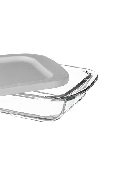 Dania 0.7L Rectangular Glass Oven Tray with Lid
