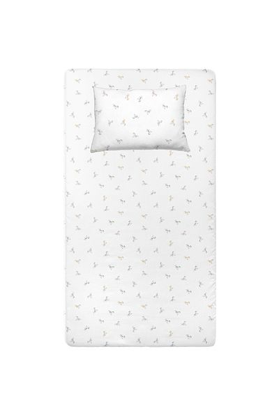 Casadora Baby Astra 100% Cotton Satin Fitted Sheet Set - 100X200 cm 50X70 cm