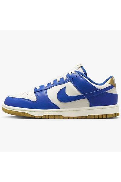 Nike Dunk Low White Navy Blue Genuine Leather Women's Sneakers