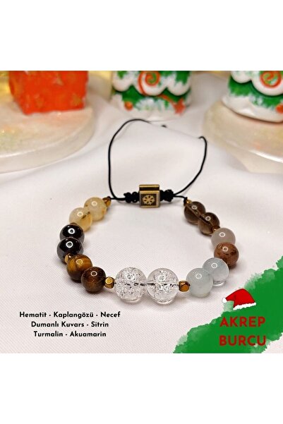 Zodyak Doğal Taş Scorpio Adjustable Bracelet