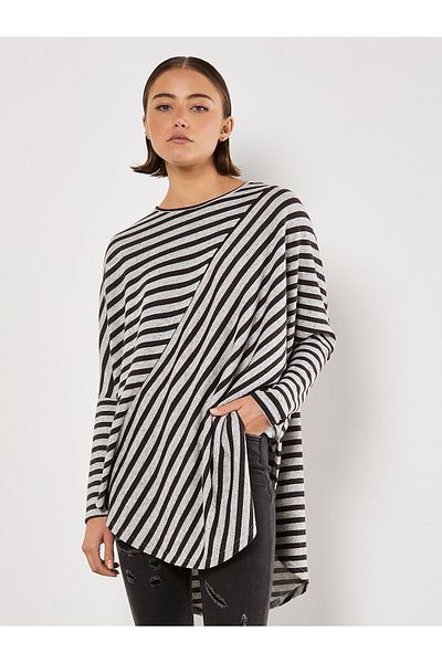 Apricot Asymmetrisch gestreiftes Jersey-Top