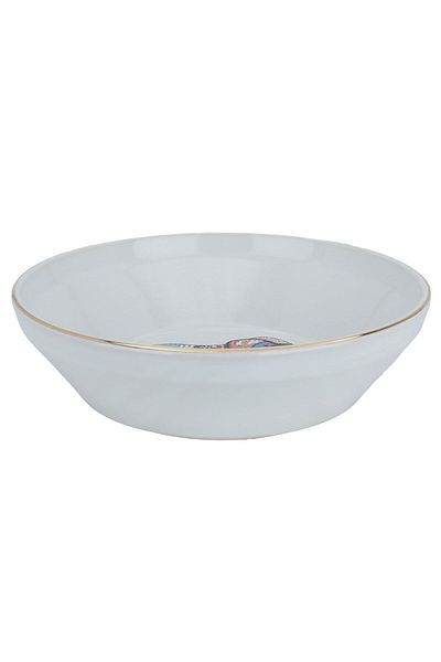 Alsaif Gallery Al Saif Gallery porcelain serving plate, 24 cm, round, deep, elephant pattern - white
