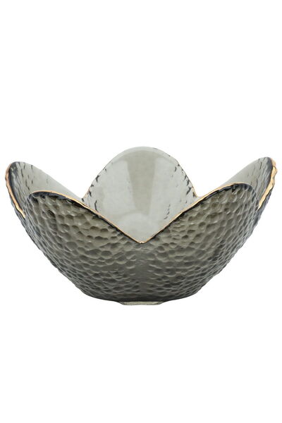Alsaif Gallery Al Saif Gallery glass plate, 8 x 16 x 8 cm, gold-light gray rim