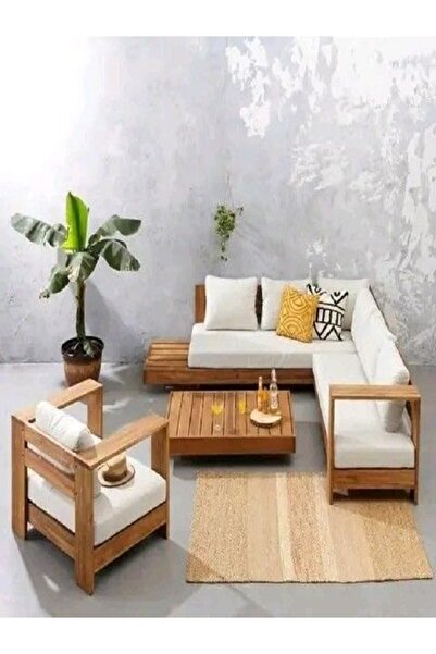 ömür konsept ahşap 1 Köşe Takımı Bahçe Balkon Köşe Takımı