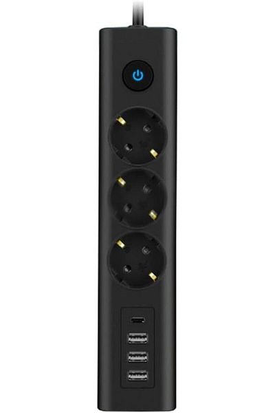 STOREMAX Network Generation Socket Type-C Port Input Current Protected Triple Socket, 3 Usb, 1 Type-C Input, Heat Resistant