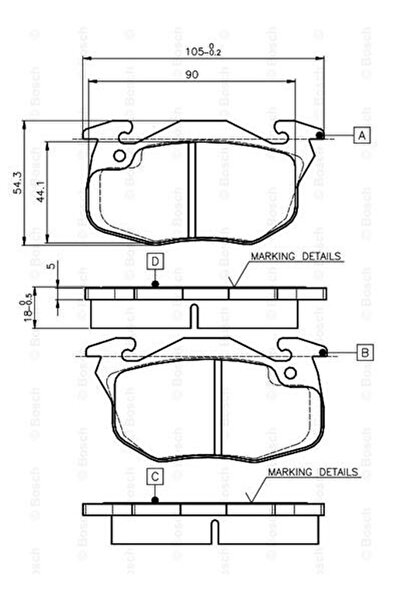 Bosch Disk Balata Renault 9, 11, 19, Peugeot 106, Citroen Saxo Ön -