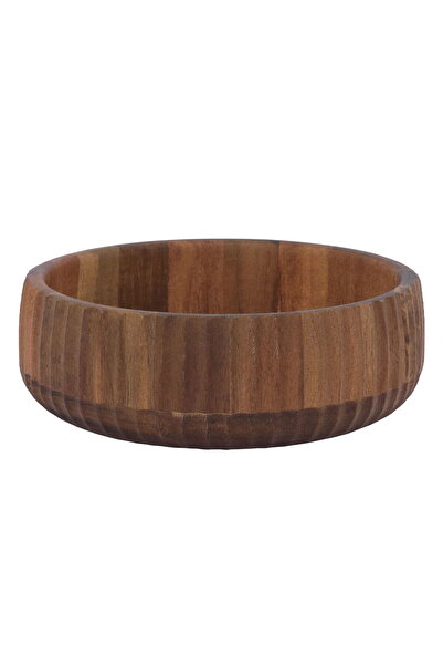 Alsaif Gallery Al Saif Gallery Wooden Serving Bowl, 19 cm, Deep Round - Wooden