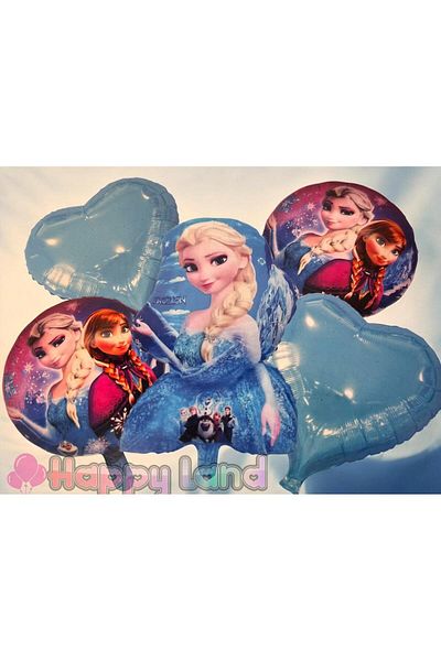 Happyland Frozen Elsa 5-Piece Foil Balloon Set Frozen Concept Birthday Ornaments
