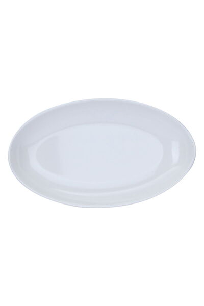 Alsaif Gallery Al Saif Gallery Melamine Plate, 8.5 Inch, Flat Oval - White