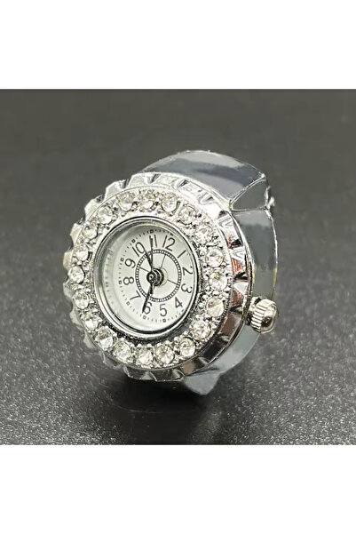 Bozhi Elegance Icon with Crystal Stone Silver Bezel and White Color Watch Finger Watch Real Ring Round Watch