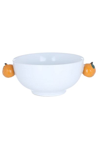 Alsaif Gallery Al Saif Gallery porcelain bowl, 20.9 x 15.1 x 7.5 cm, decorated with oranges - white