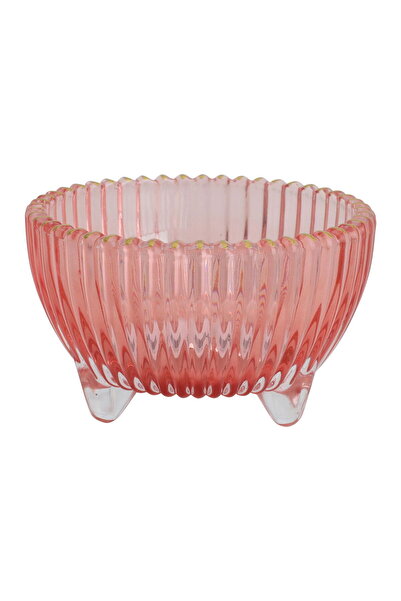 Alsaif Gallery Saif Gallery Glass Serving Platter, Deep, Round, Base - Clear Red