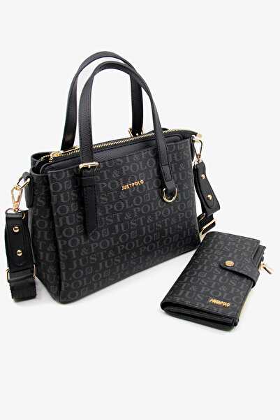 Just Polo Kadın Çapraz Askılı Su Geçirmez 4 Gözlü El ve Omuz Çantası ve Cüzda...