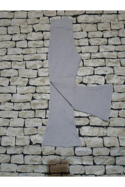 Cuties Girl Cocuk Light Gray Lycra Flared Leg Pants