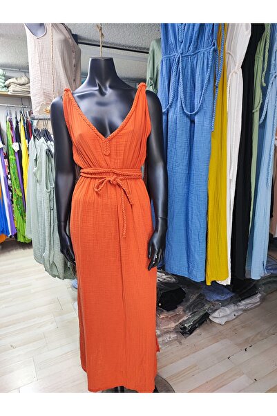 Sosyete Kaplumbağa Muslin Cotton Fringe Sash with Vyaka Shoulder Detail, Low-...