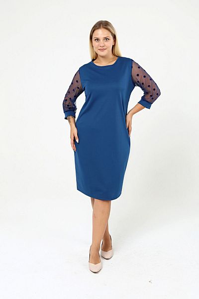 Moday Φόρεμα με πουά μανίκια Plus Size 26d-2153