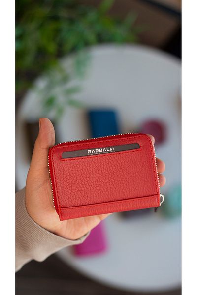 Garbalia Sydney Genuine Leather Unisex Dusty Rose Wallet with Coin Eyes and Zipper