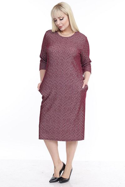 FARBAPLUS Χειμερινό φόρεμα με τσέπες Jacquard Plus Size 24d-2256