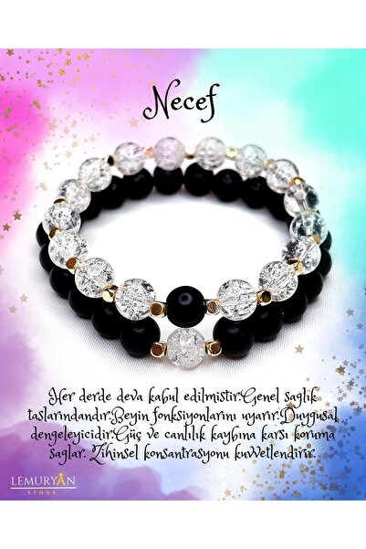 Zodyak Doğal Taş Onyx & Necef Stone Natural Stone Lover Bracelet