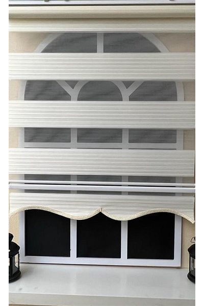 StorBurada Zebra Print Ecru Curtain Skirt - Pleated and Sectional Stb-481