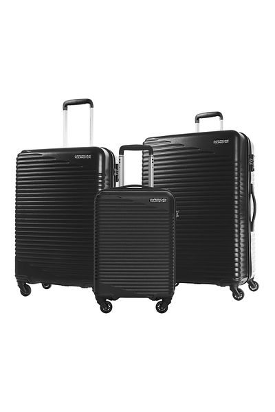 American Tourister مجموعة حقائب سفر SKYPARK HARD Spinner Trolley مكونة من 3 قطع باللون الأسود مع TSA